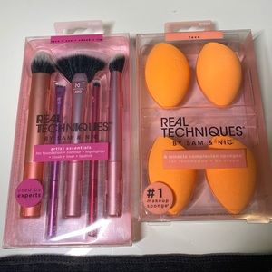Sponge and makeup brushes